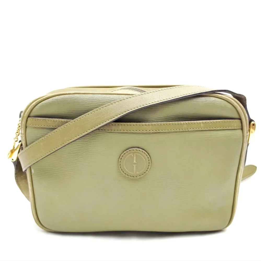 GUCCI Crossbody Bag Green Leather Vintage Purse